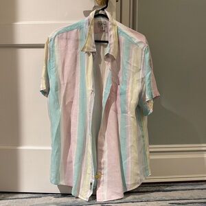 J. Crew Pastel Striped Button-Down Shirt